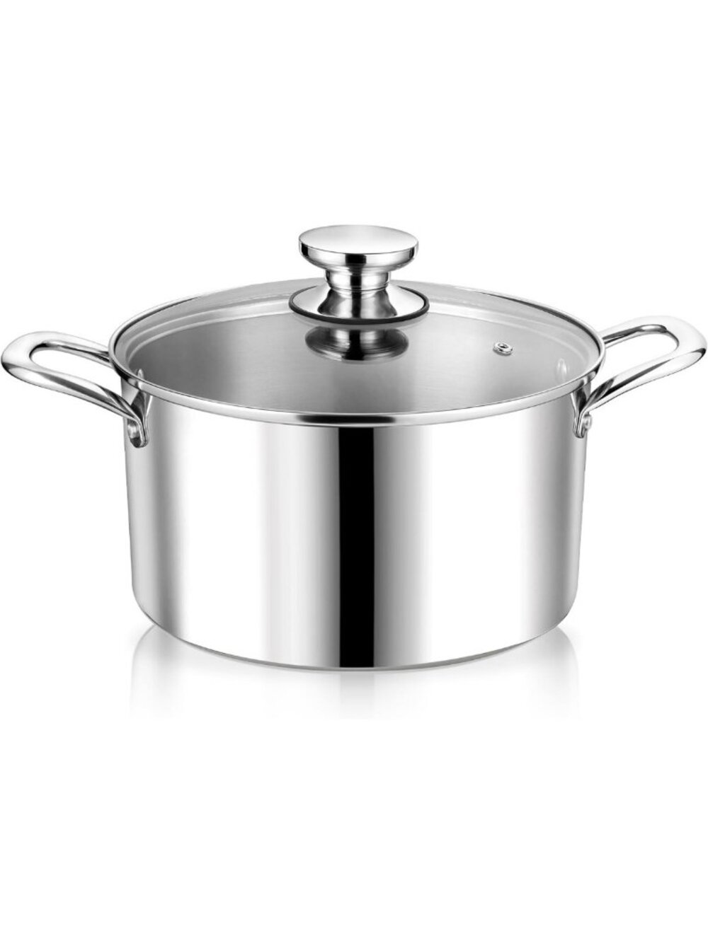 4 Quart Tri-Ply Stainless Steel Stock Pot with Lid - Durable Cooking Essential